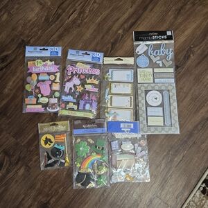 New Baby Theme Paper House 7 Packs Scrapbooking Supplies Assorted Stickers